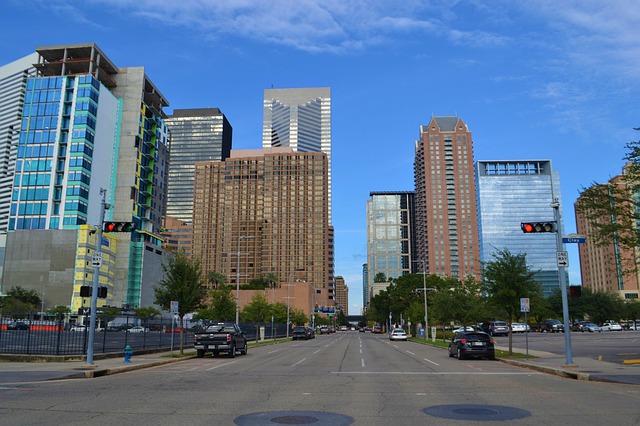 Downtown commercial buildings.