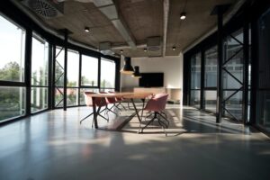 Open office space in a commercial building.