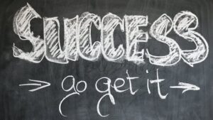 The text "Success, Go get it" on a black background